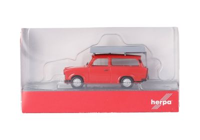 1:87 Herpa - Trabant 601 Universal, knallrot mit Dachzelt 1:87 Herpa - Trabant 601 Universal, knallrot mit Dachzelt