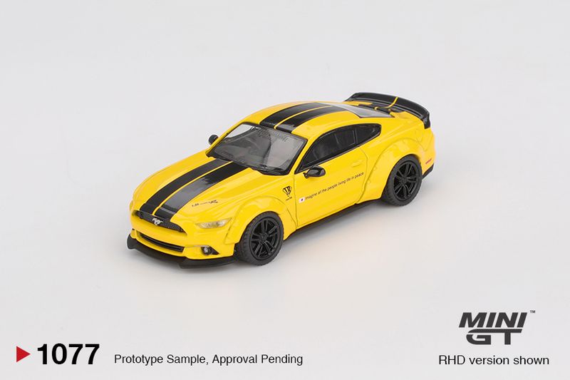 1:64 Mini GT - 2015 Ford Mustang LB-Works, triple yellow *Blister packaging* 1:64 Mini GT - 2015 Ford Mustang LB-Works, triple yellow *Blister packaging*