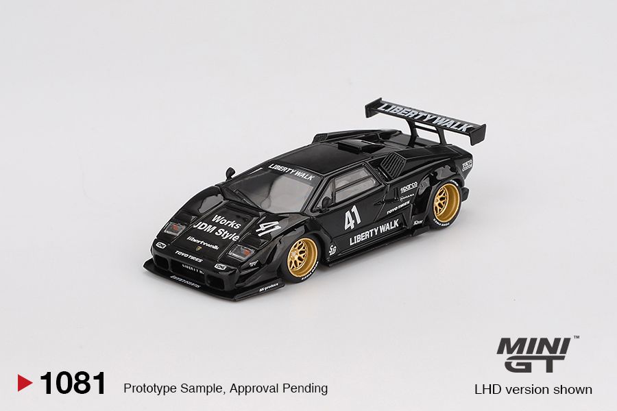 1:64 Mini GT - 2024 Lamborghini Countach LB-Works, black *Blister packaging* 1:64 Mini GT - 2024 Lamborghini Countach LB-Works, black *Blister packaging*