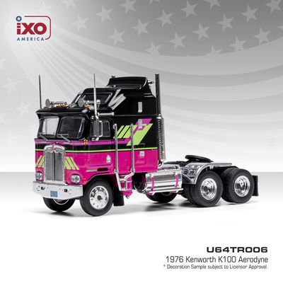 1:64 Ixo USA - 1976 Kenworth K100 Aerodyne, black/pink 1:64 Ixo USA - 1976 Kenworth K100 Aerodyne, black/pink