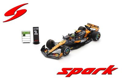 1:43 Spark - McLaren MCL38 McLaren No.4 Winner Abu Dhabi GP 2024 Lando Norris 1:43 Spark - McLaren MCL38 McLaren No.4 Winner Abu Dhabi GP 2024 Lando Norris