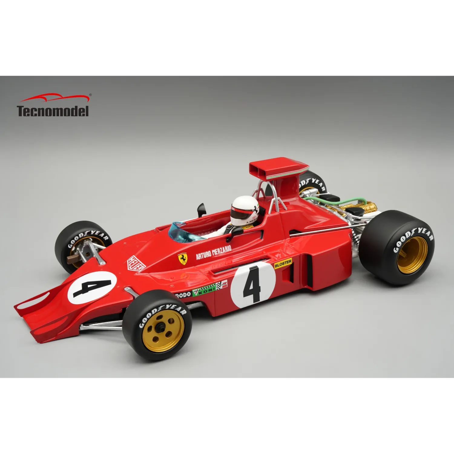 1:18 Tecnomodel - Ferrari 312B3-73 1973 Watkins Glen GP A. Merzario #4 *With Driver Figure*