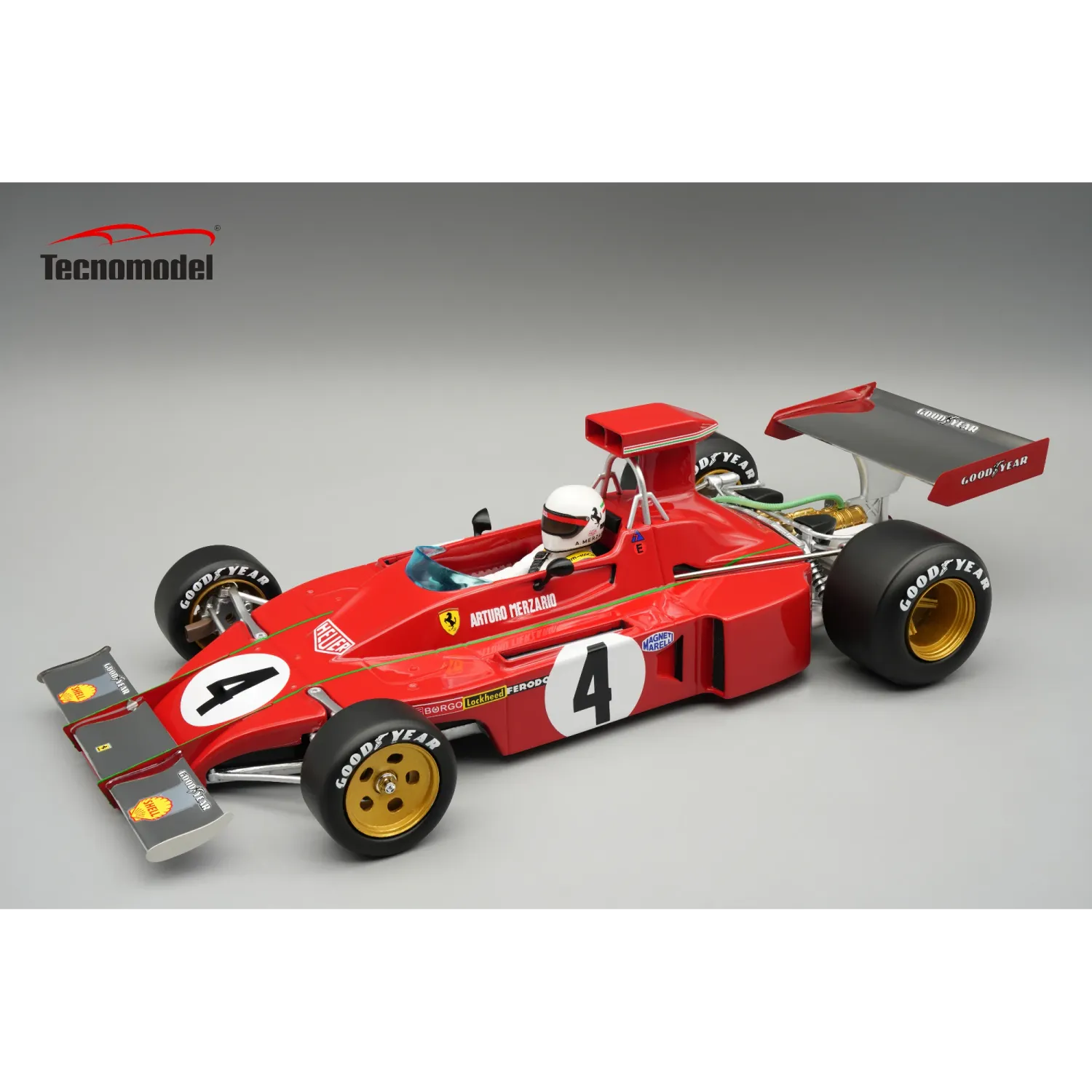 1:18 Tecnomodel - Ferrari 312B3-73 1973 Austria GP A. Merzario #4 *With Driver Figure*