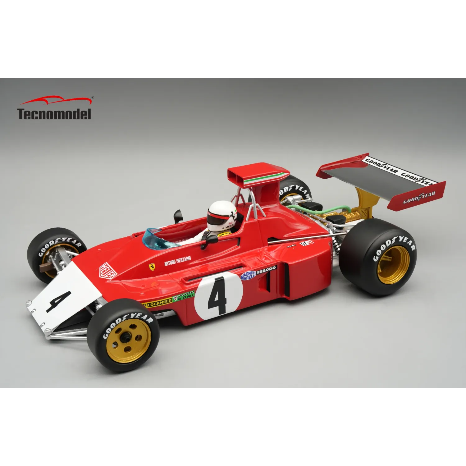 1:18 Tecnomodel - Ferrari 312B3-73 1973 Canada GP A. Merzario #4 *With Driver Figure*