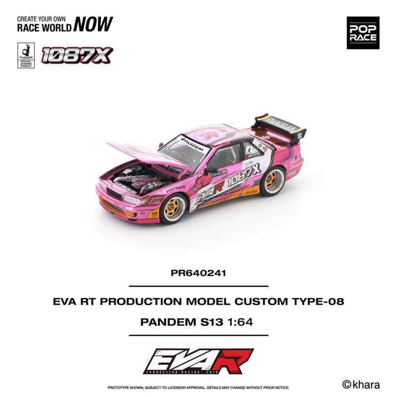 1:64 Pop Race Limited - Pandem Silvia S13 Eva RT Production Model Custom Type-08 1:64 Pop Race Limited - Pandem Silvia S13 Eva RT Production Model Custom Type-08