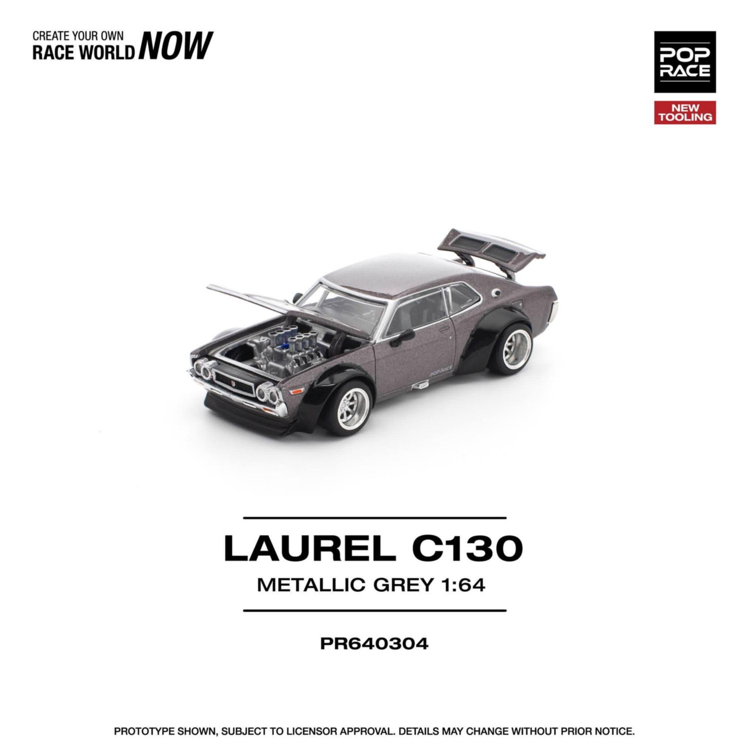 1:64 Pop Race Limited - Laurel C130, metallic grey