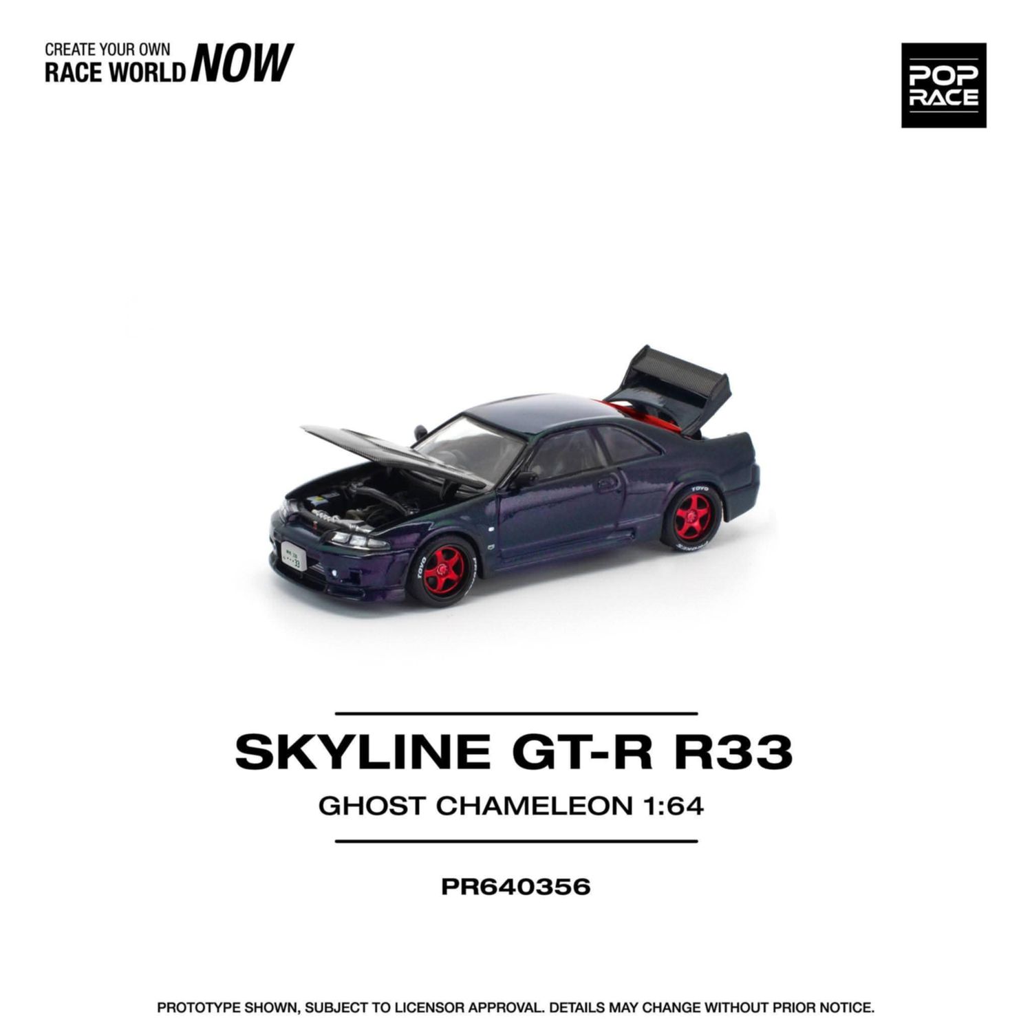 1:64 Pop Race Limited - Skyline GT-R R33, ghost chameleon