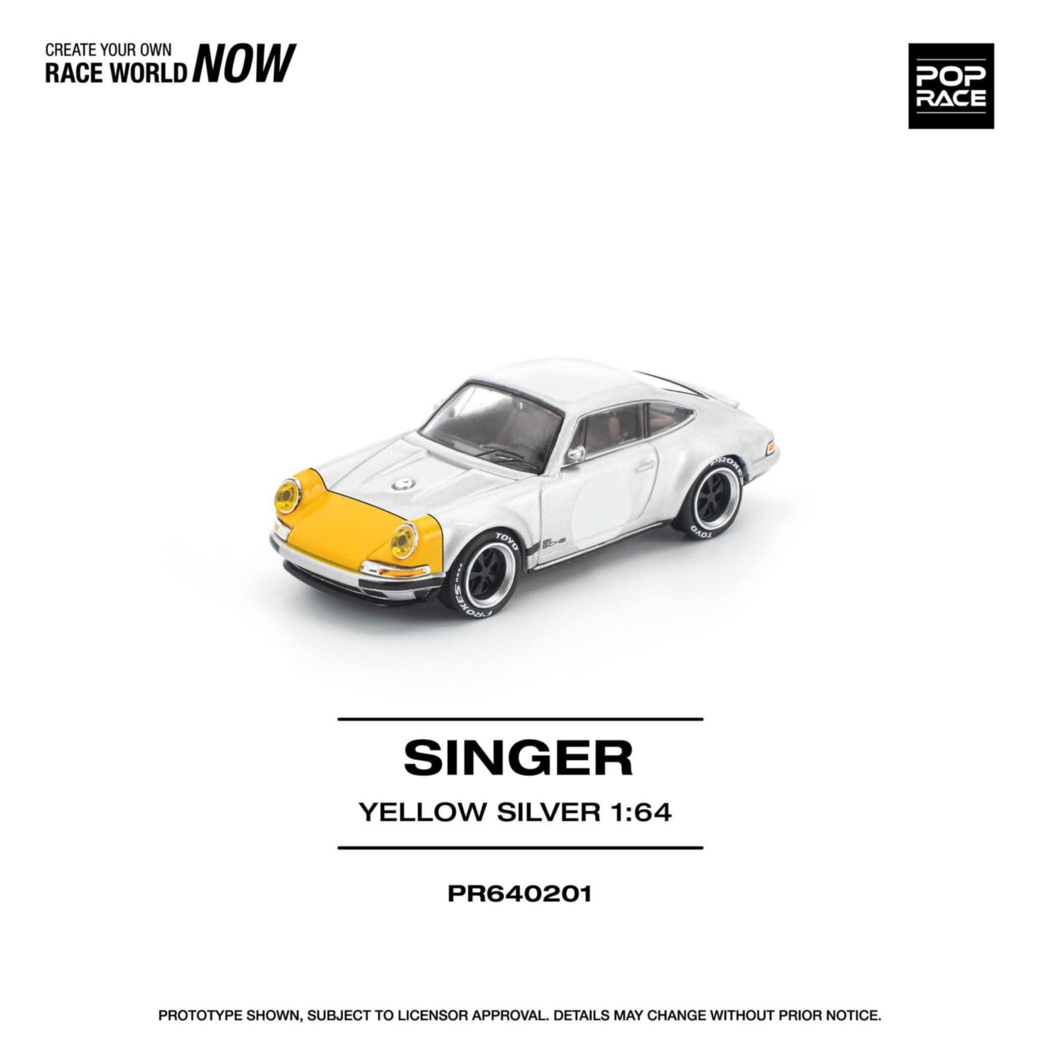 1:64 Pop Race Limited - Singer 911 SCCS Homag, yellow/silver