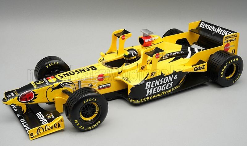 1:18 Tecnomodel - Jordan F1 198 Honda MF-301 HC #9 Imola GP 1998 D. Hill *With Driver Figure*