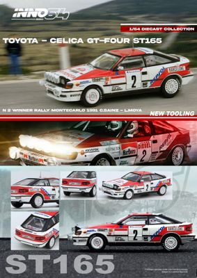1:64 Inno64 - Toyota Celica GT-Four (ST165) Winner Rally Monte Carlo 1991 C. Sainz / L. Moya 1:64 Inno64 - Toyota Celica GT-Four (ST165) Winner Rally Monte Carlo 1991 C. Sainz / L. Moya