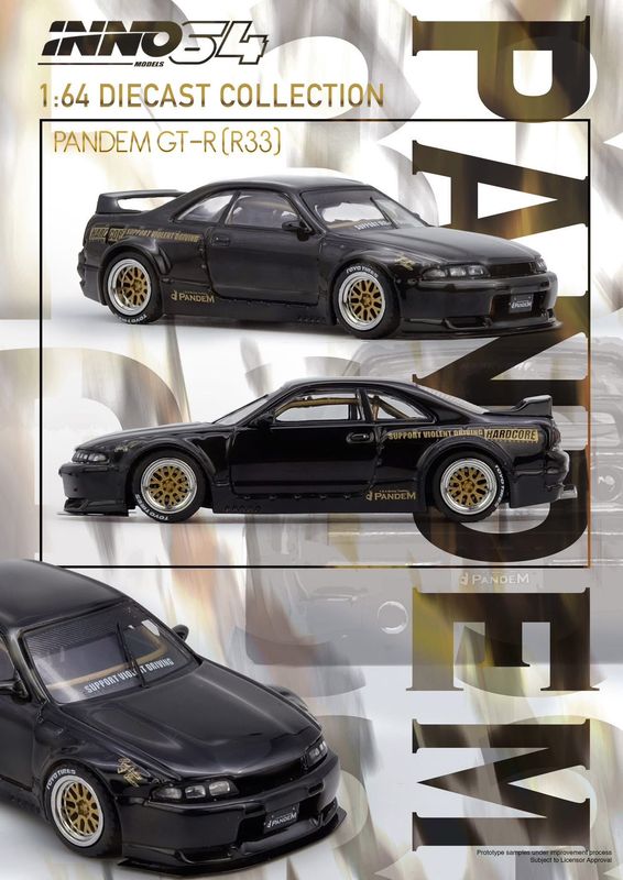 1:64 Inno64 - Nissan Pandem GT-R (BCNR33), black 1:64 Inno64 - Nissan Pandem GT-R (BCNR33), black