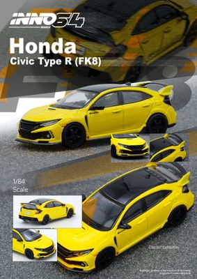 1:64 Inno64 - Honda Civic Type-R (FK8), yellow