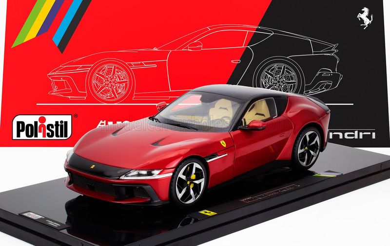 1:18 Polistil - 2025 Ferrari 12 Cilindri Rosso Imola *Mit Vitrine* 1:18 Polistil - 2025 Ferrari 12 Cilindri Rosso Imola *Mit Vitrine*