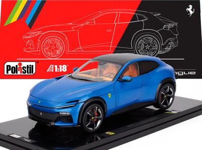 1:18 Polistil - 2022 Ferrari Purosangue Blu Corsa *Mit Vitrine* 1:18 Polistil - 2022 Ferrari Purosangue Blu Corsa *Mit Vitrine*