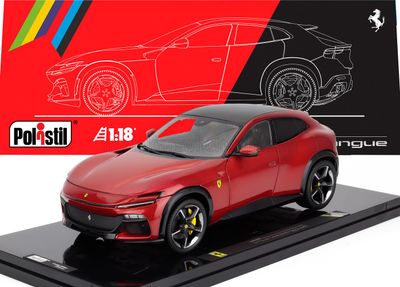 1:18 Polistil - 2022 Ferrari Purosangue Rosso Magma *Mit Vitrine* 1:18 Polistil - 2022 Ferrari Purosangue Rosso Magma *Mit Vitrine*