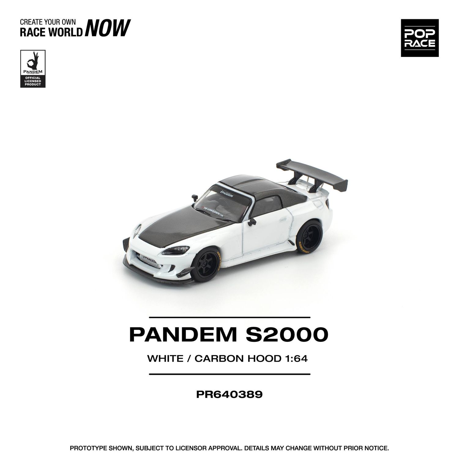 1:64 Pop Race Limited - Pandem Honda S2000 Softtop, white
