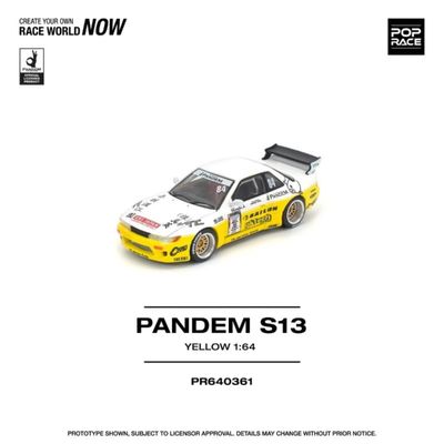 1:64 Pop Race Limited - 2020 Pandem Silvia S13 D1, yellow/white 1:64 Pop Race Limited - 2020 Pandem Silvia S13 D1, yellow/white