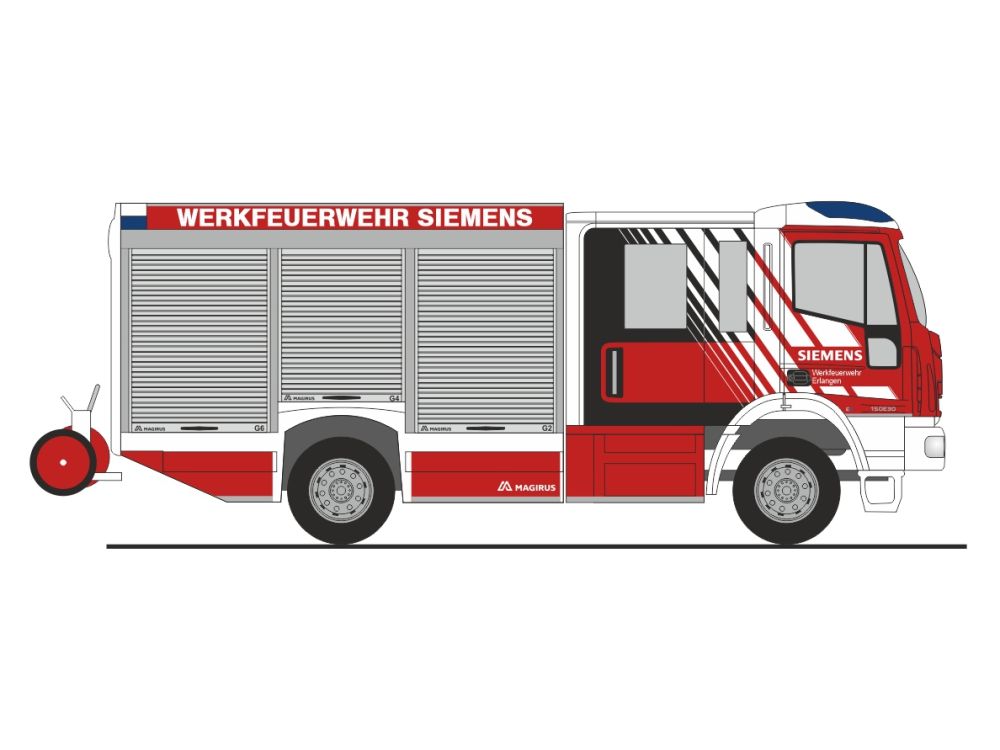 1:87 Rietze - Iveco EUROCARGO Magirus HLF Team Cab Werkfw Siemens Erlangen