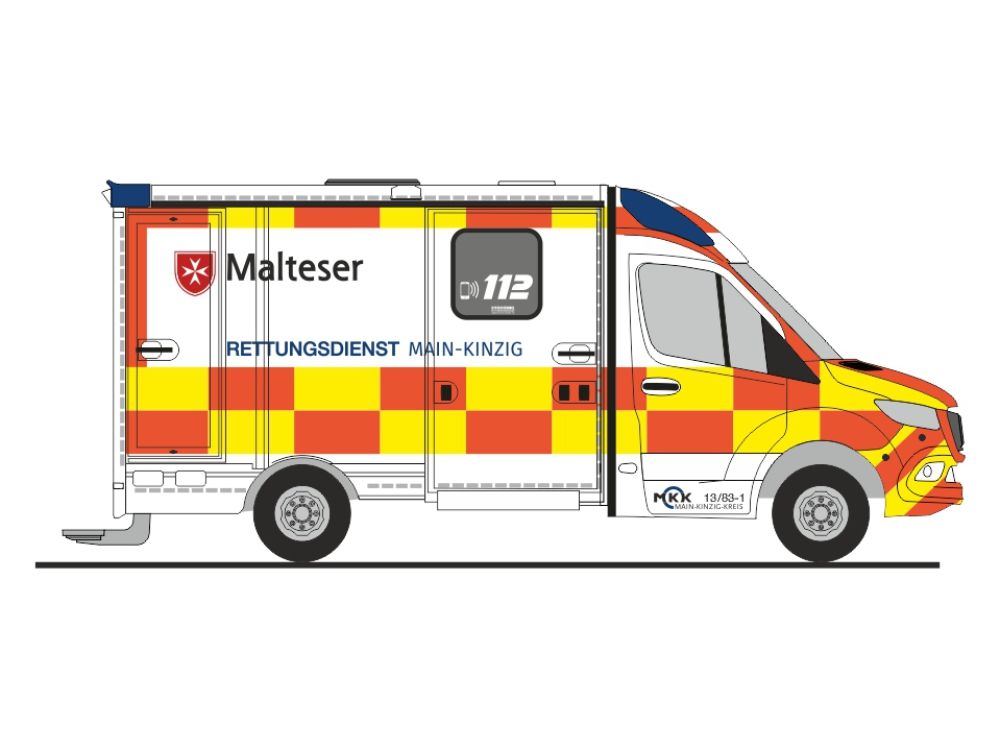 1:87 Rietze - Mercedes Benz SPRINTER Str. Rettungsdienst Main-Kinzig 2018