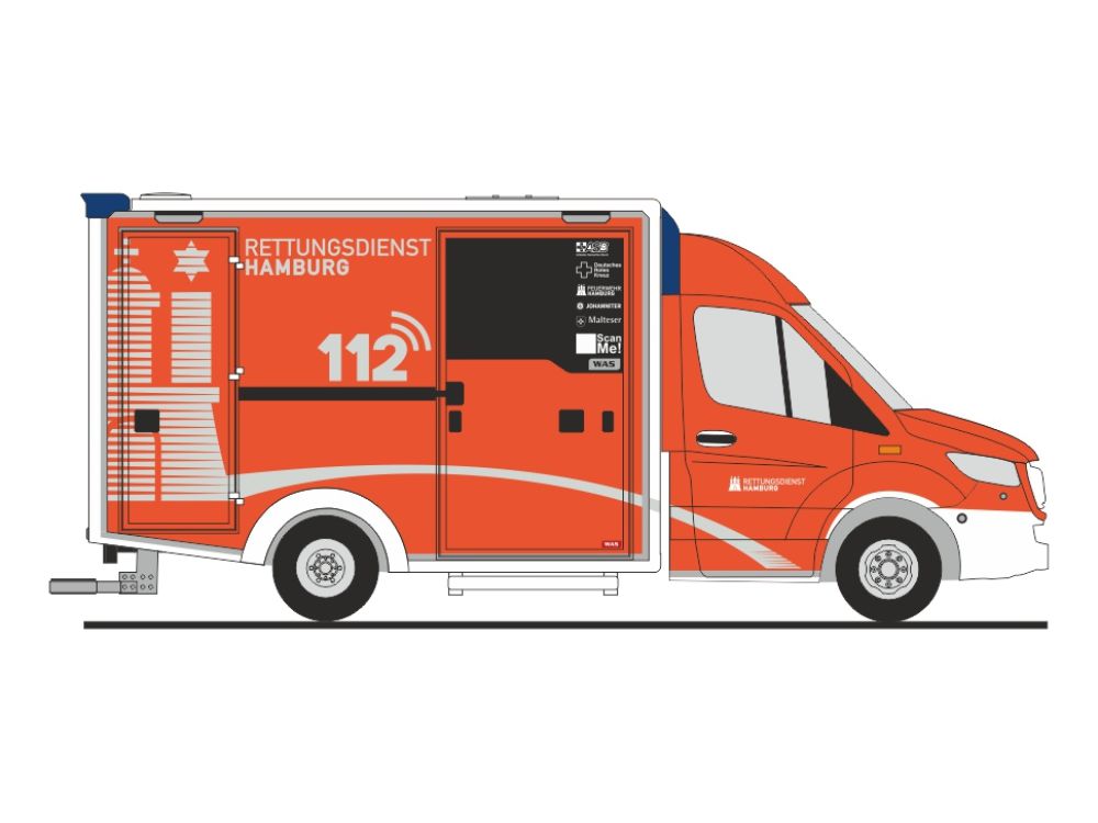 1:87 Rietze - Mercedes Benz SPRINTER Wietm. DRK Hamburg Ret.D. Altona 2018