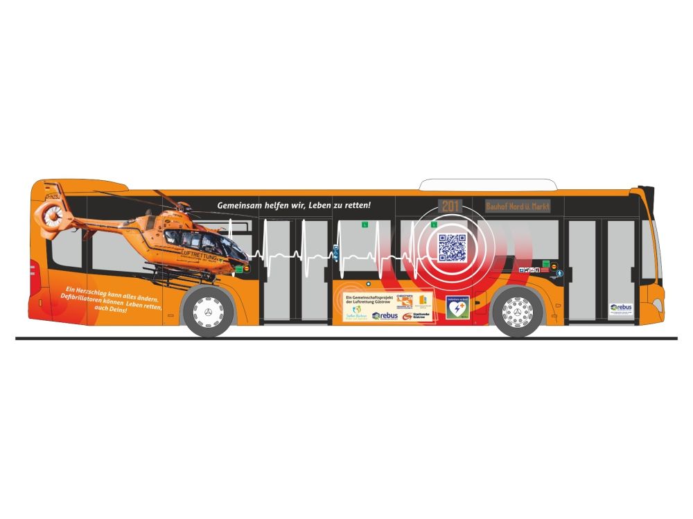 1:87 Rietze - Mercedes Benz CITARO rebus Rostock - Rettungsbus 2015