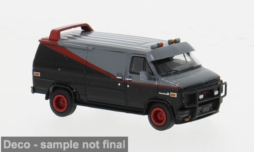 1:87 Brekina - GMC Vandura, schwarz/rot, 1983