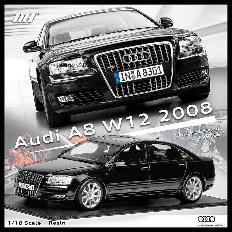 1:18 Motorhelix - 2008 Audi A8 L W12 Quattro Black 1:18 Motorhelix - 2008 Audi A8 L W12 Quattro Black
