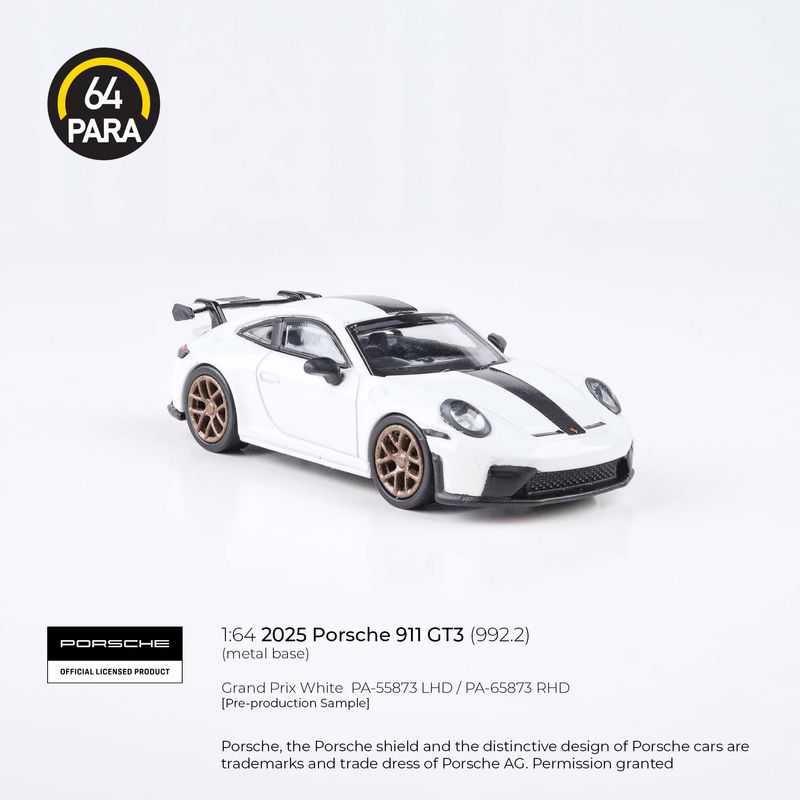 1:64 Para64 - 2025 Porsche 911 GT3 (992.2), GT grand prix white LHD 1:64 Para64 - 2025 Porsche 911 GT3 (992.2), GT grand prix white LHD