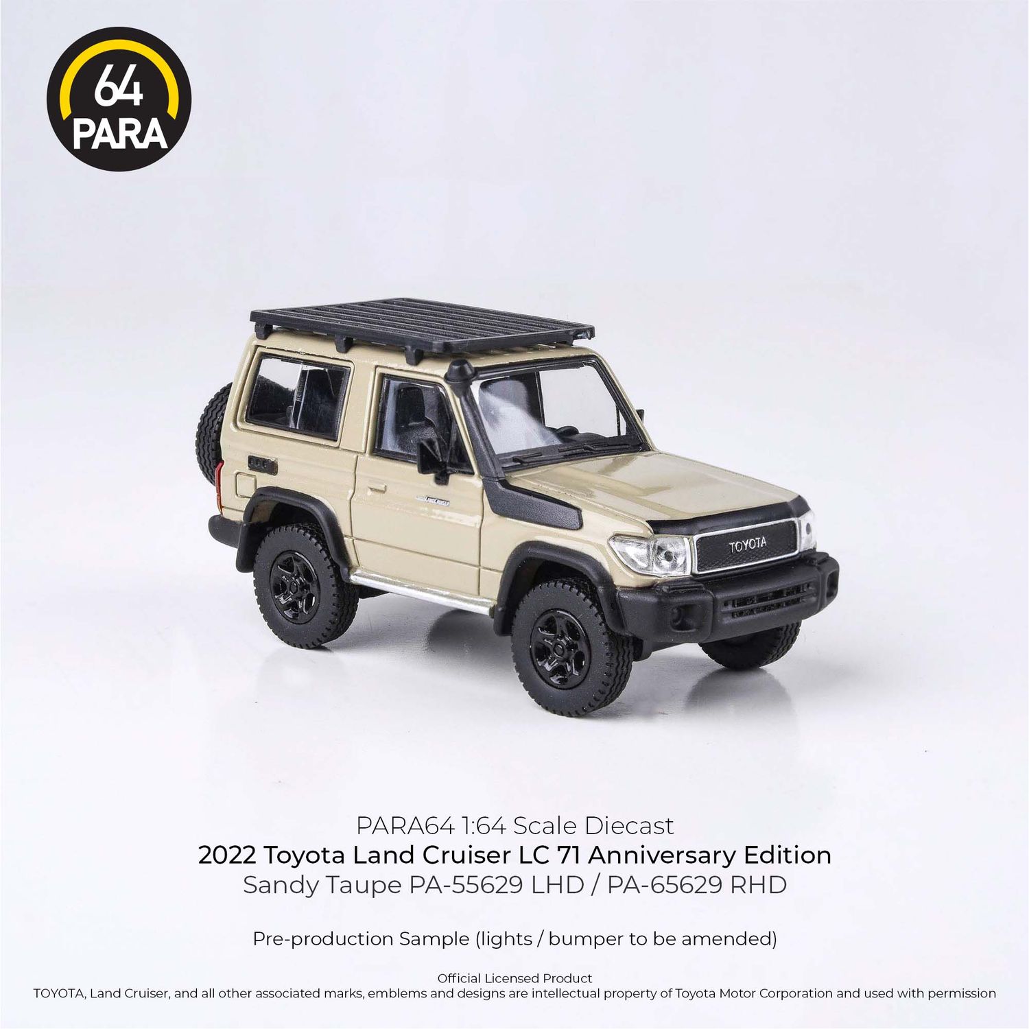 1:64 Para64 - 2023 Toyota Land Cruiser 71, sandy taupe Anniversary Ed RHD