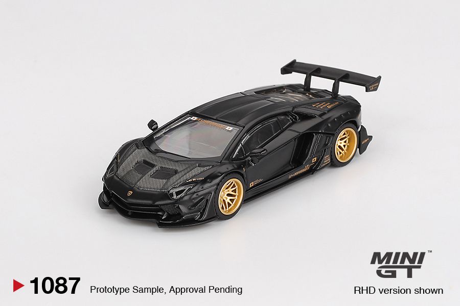 1:64 Mini GT - 2025 Lamborghini Aventador LB-Works Limited Edition, matte black *Blister packaging*