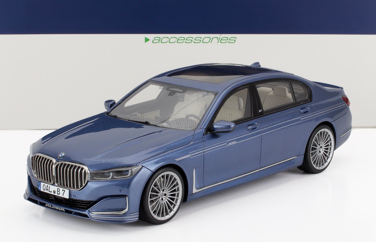 1:18 BMW Dealer by GT Spirit - BMW Alpina B7 LCI (G12) Blue Metallic
