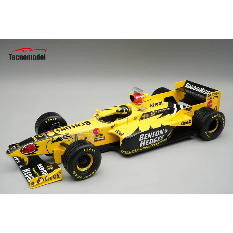 1:18 Tecnomodel - Jordan F1 198 Honda MF-301 HC #9 Winner Belgium GP 1998 D. Hill *With Driver Figure*