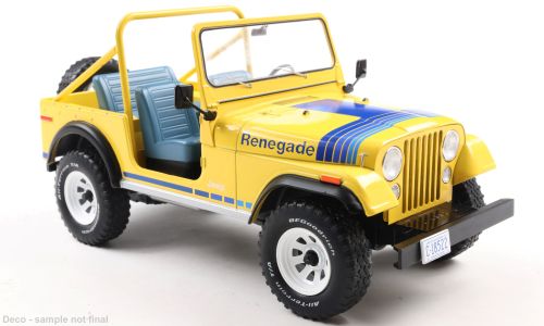 1:18 MCG - Jeep CJ-7 Renegade, hellgelb/Dekor, 1980 1:18 MCG - Jeep CJ-7 Renegade, hellgelb/Dekor, 1980