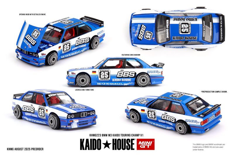 1:64 Mini GT - 1989 BMW M3 (E30) Kaido Touring Champ v1 Blau