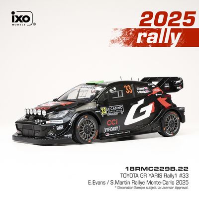 1:18 Ixo - Toyota GR Yaris Rally1 WRC #33 Rally Monte Carlo E.Evans S.Martin 1:18 Ixo - Toyota GR Yaris Rally1 WRC #33 Rally Monte Carlo E.Evans S.Martin