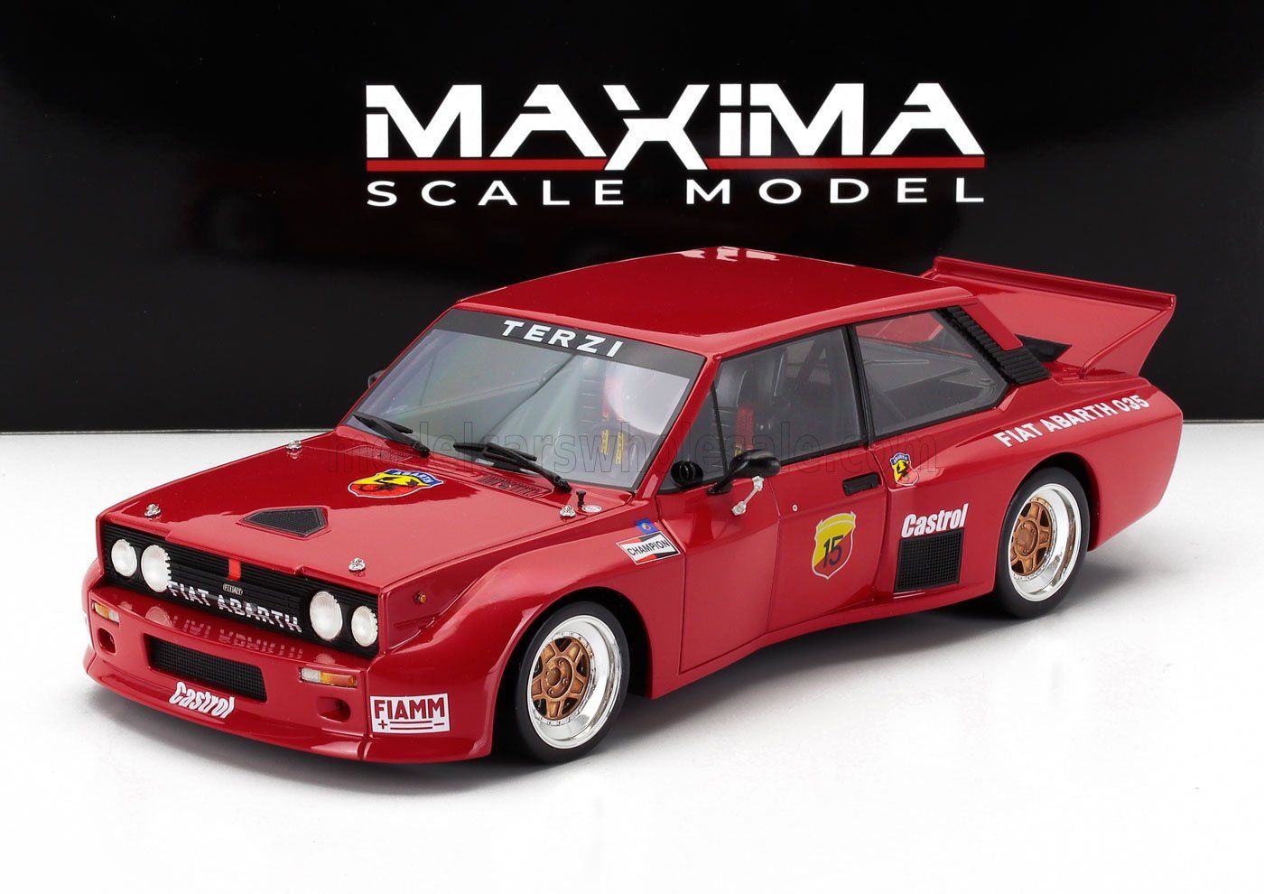 1:18 Maxima Scale Model - 1979 Fiat 131 Abarth SE035 Turbo Volumetrico Competizione #15 Racing Red