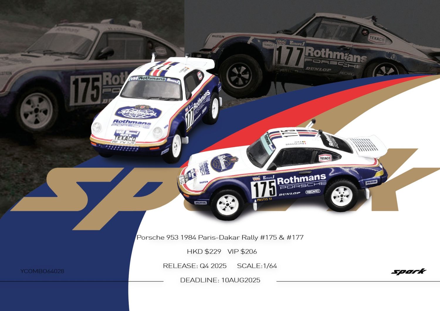 1:64 Tiny Toys (Spark) - Porsche 953 1984 Paris-Dakar Rally #175 & #177