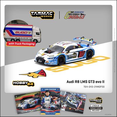 1:64 Tarmac - 2024 Audi R8 LMS GT3 evo II, James Yu Macau GT Cup - FIA GT World Cup Uno Racing *Tarmac Cards* 1:64 Tarmac - 2024 Audi R8 LMS GT3 evo II, James Yu Macau GT Cup - FIA GT World Cup Uno Racing *Tarmac Cards*