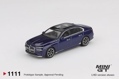 1:64 Mini GT - 2022 BMW I7 Xdrive60, tanzanite blue metalic