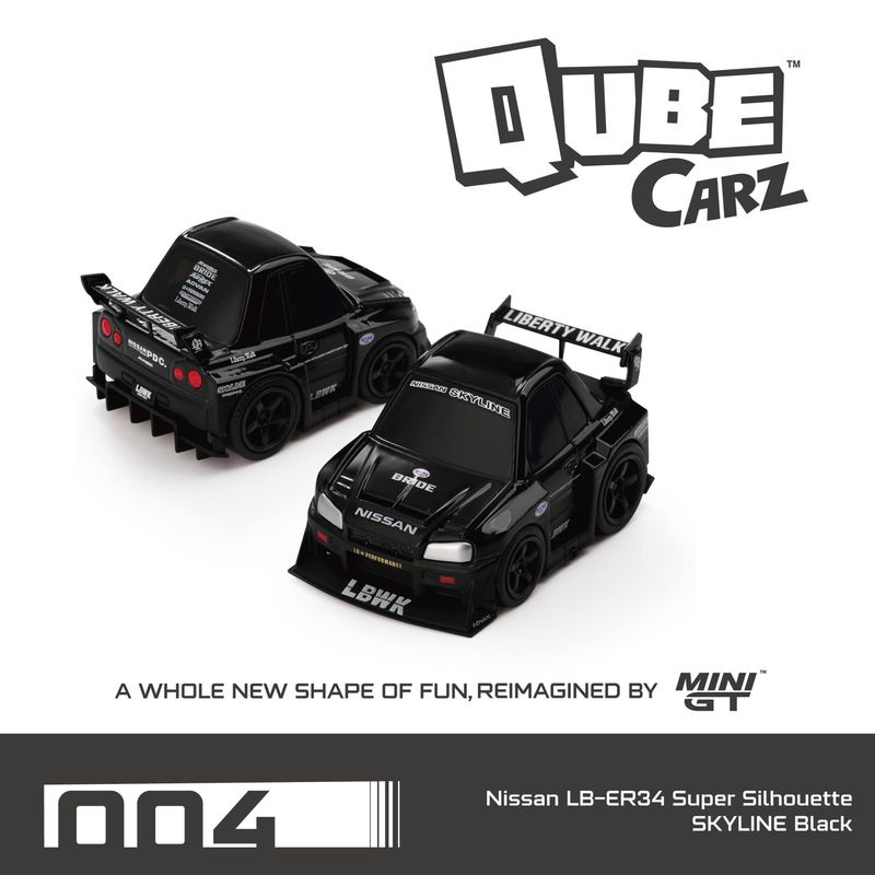 1:64 Mini GT Qube  Carz - Nissan Skyline LB-ER34 Super Silhouette Black