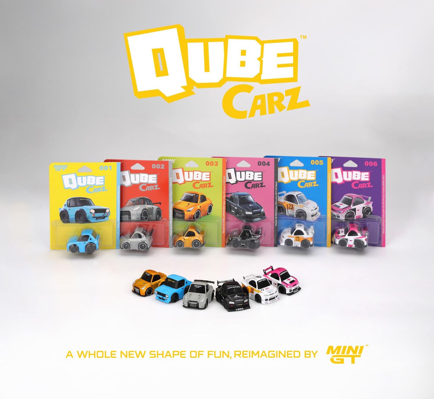 1:64 Mini GT Qube  Carz - 6er Set Nissan Liberty Walk