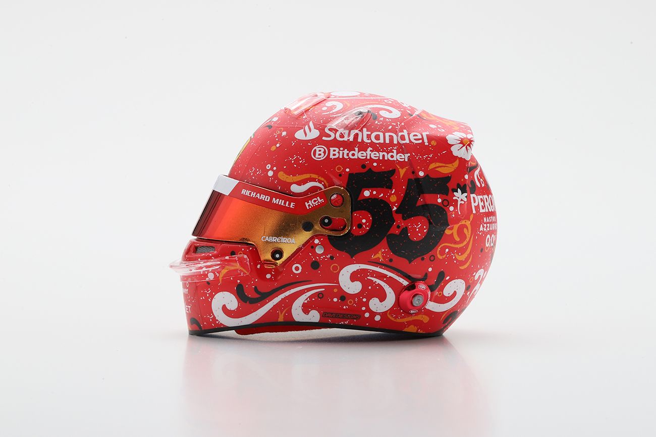 1:5 Looksmart Helmets - Carlos Sainz – Scuderia Ferrari HP Mexican GP 2024 WINNER