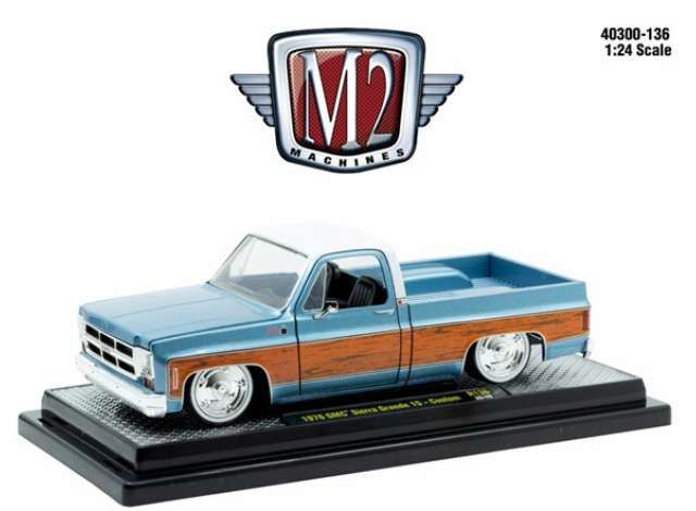 1:24 M2 Machines - 1976 GMC Sierra Grande 15 Custom, blue