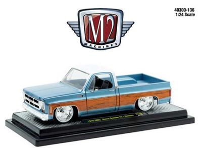 1:24 M2 Machines - 1976 GMC Sierra Grande 15 Custom, blue