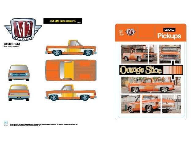 1:64 M2 Machines - 1976 GMC Sierra Grande 15 *Orange Slice*, orange