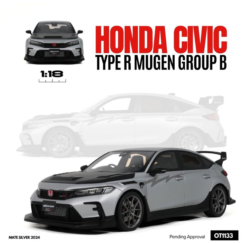 1:18 Otto Mobile - 2024 Hondy Civic Type R Mugen Gr.B Siver