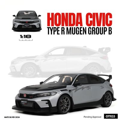 1:18 Otto Mobile - 2024 Hondy Civic Type R Mugen Gr.B Siver 1:18 Otto Mobile - 2024 Hondy Civic Type R Mugen Gr.B Siver