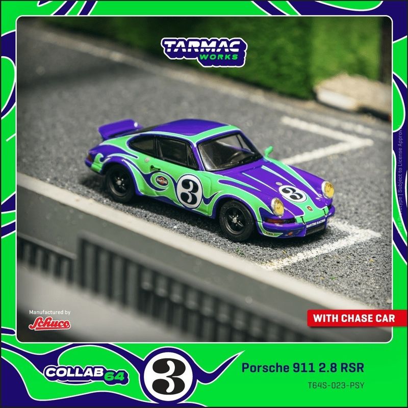 1:64 Tarmac - Porsche 911 2.8 RSR #3 *Psychodelic*, purple/green