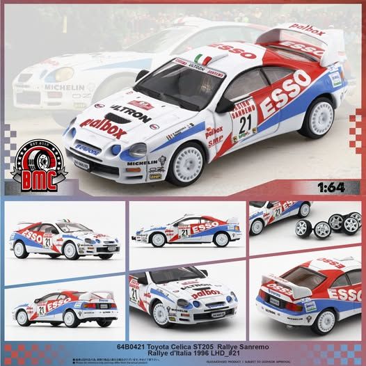 1:64 BM Creations - 1996 Toyota Celica ST205 #21 Rallye Sanremo Rallye d'Italia *ESSO*