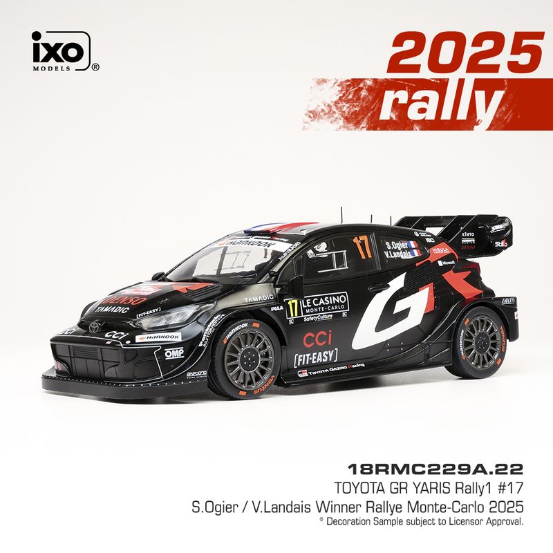 1:18 Ixo - Toyota GR Yaris Rally1 WRC #17 Rally Monte Carlo S.Ogier V.Landais